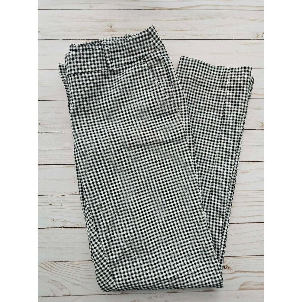 Michael Kors Women’s Size 2 Black White Checkered Stretch Pants Trousers